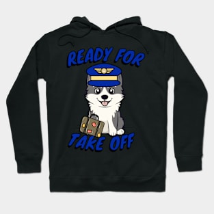 Funny Pilot Husky Dog Hoodie